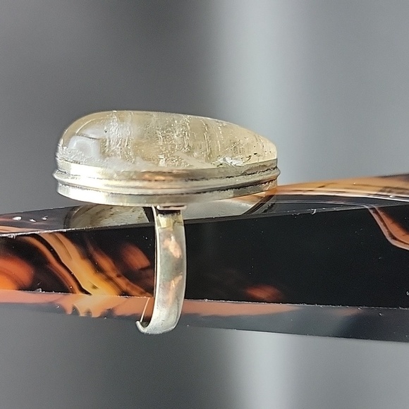 Garden Quartz Ring US Size 7-3/4" Natural Gemstone 925 Silver Plated Unisex NEW - Picture 4 of 9